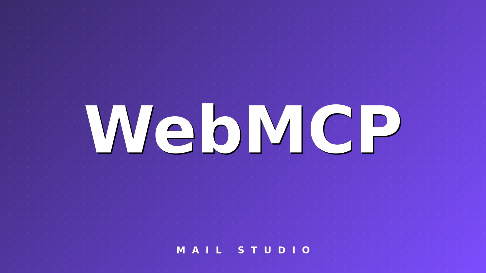 Illustration WebMCP sur fond violet dégradé, magazine Mail Studio