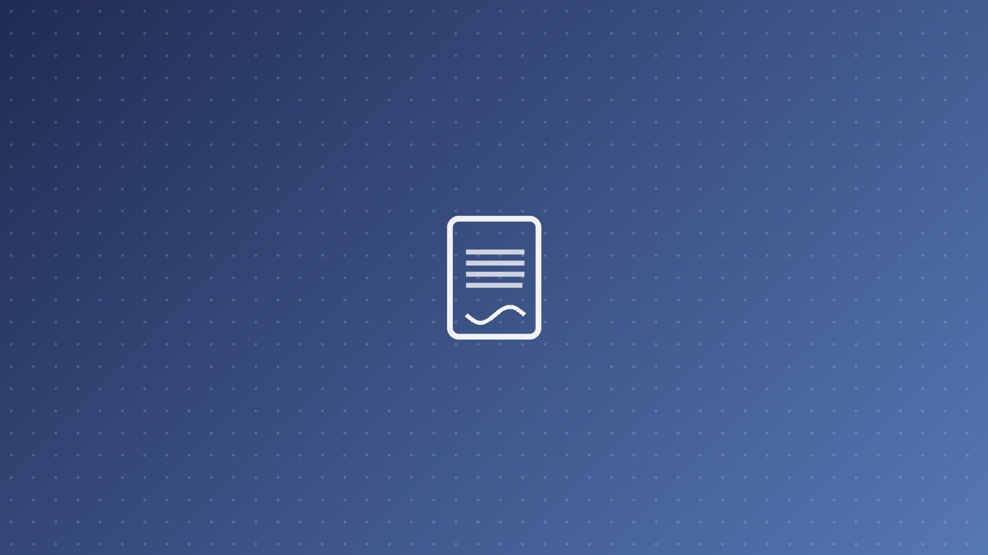 Dégradé indigo avec un symbole de document signé, illustration d'article