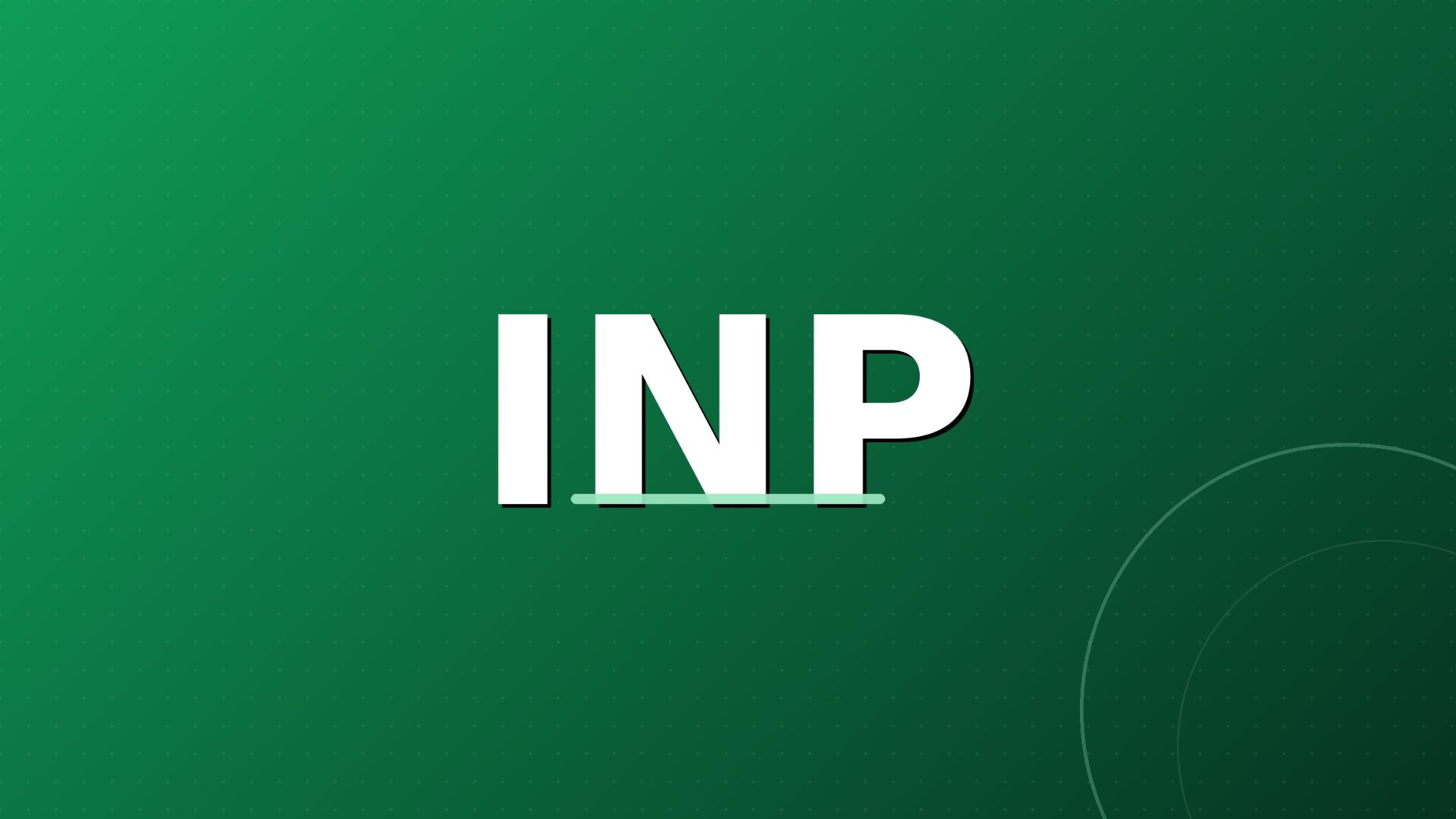 Illustration INP sur dégradé vert, couverture Mail Studio